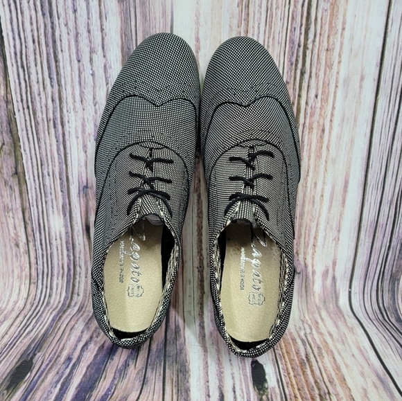 Zapato Black and White Microdot Wingtip Oxfords - Picture 5 of 11